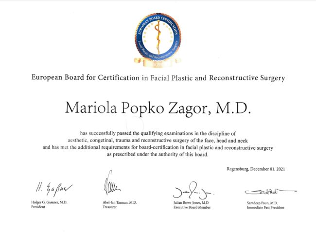 Dr hab. n. med. Mariola Popko Zagor_certyfikat